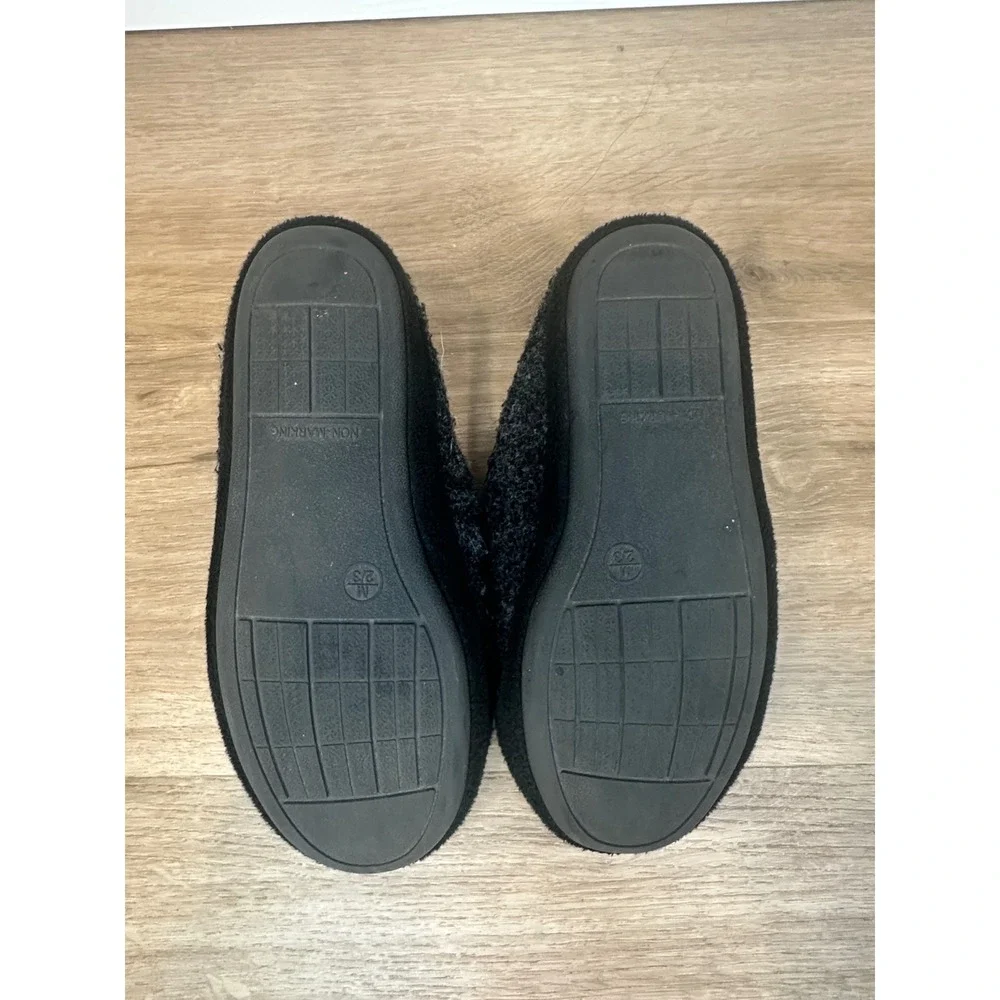 Slipper‎ Loafers Kids Size M 2/3 Charcoal Grey Plaid Lined Cabin Core